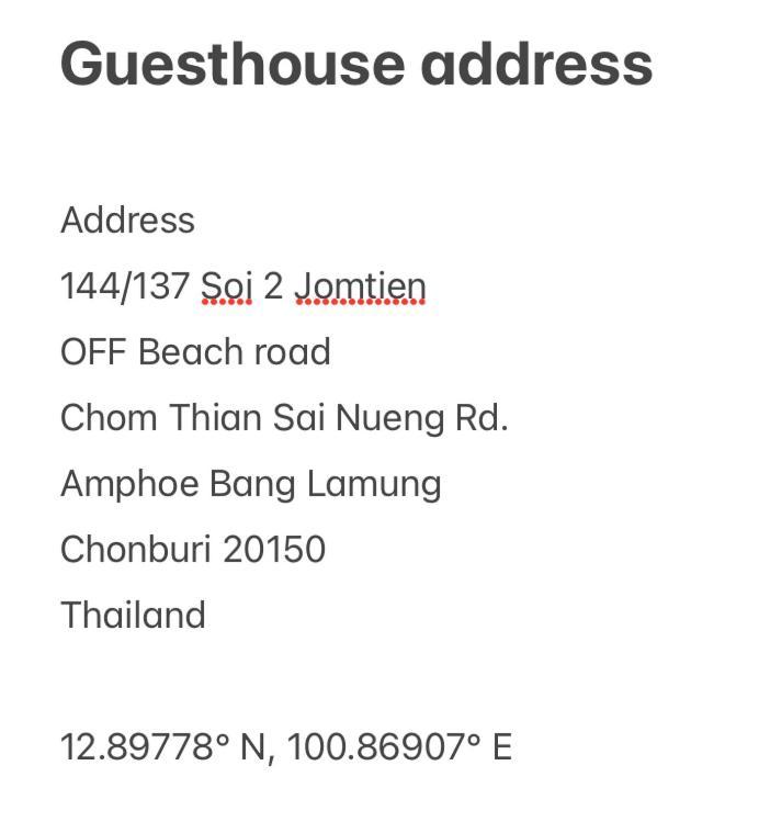Pluemchai Guesthouse Jomtien Beach Exteriör bild